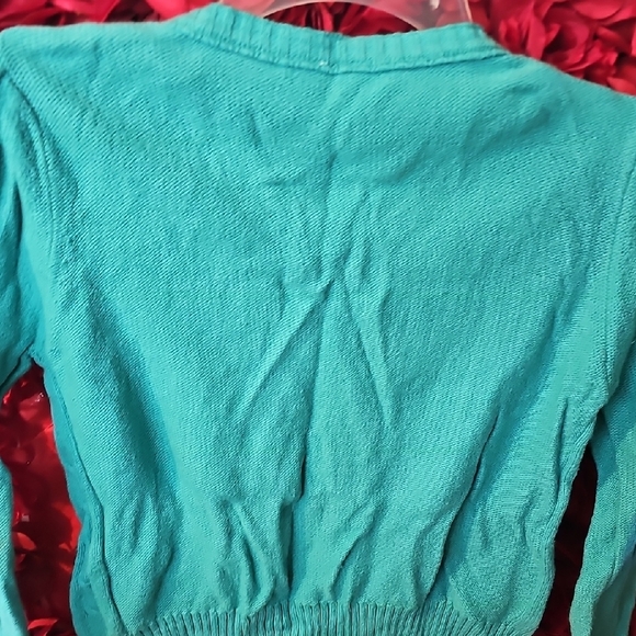Old Navy Teal Cable Knit Girl's Button Up Sweater Size Xlarge - Picture 5 of 5